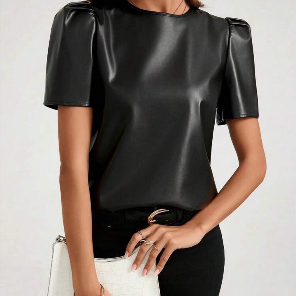 Elegant Black Puff Sleeve Top new